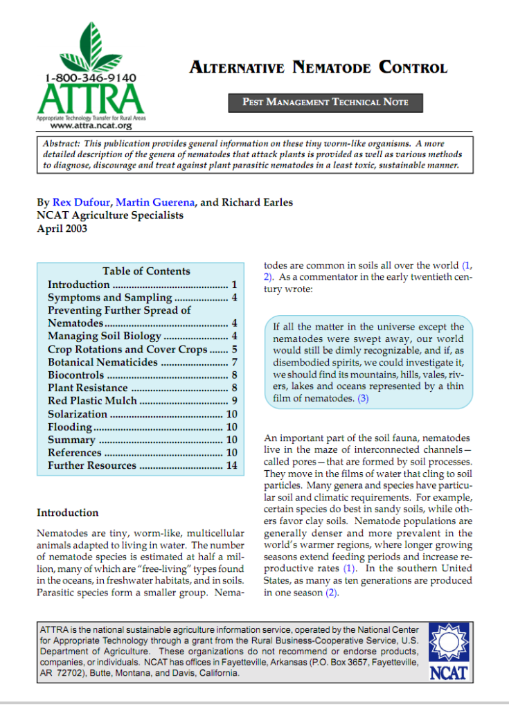 Alternative Nematode Control