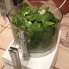 Processing basil for pesto